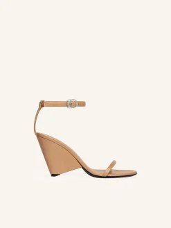 SANDALES OBLIQUES EN CUIR