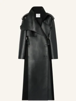 TRENCH OBLIQUE EN CUIR