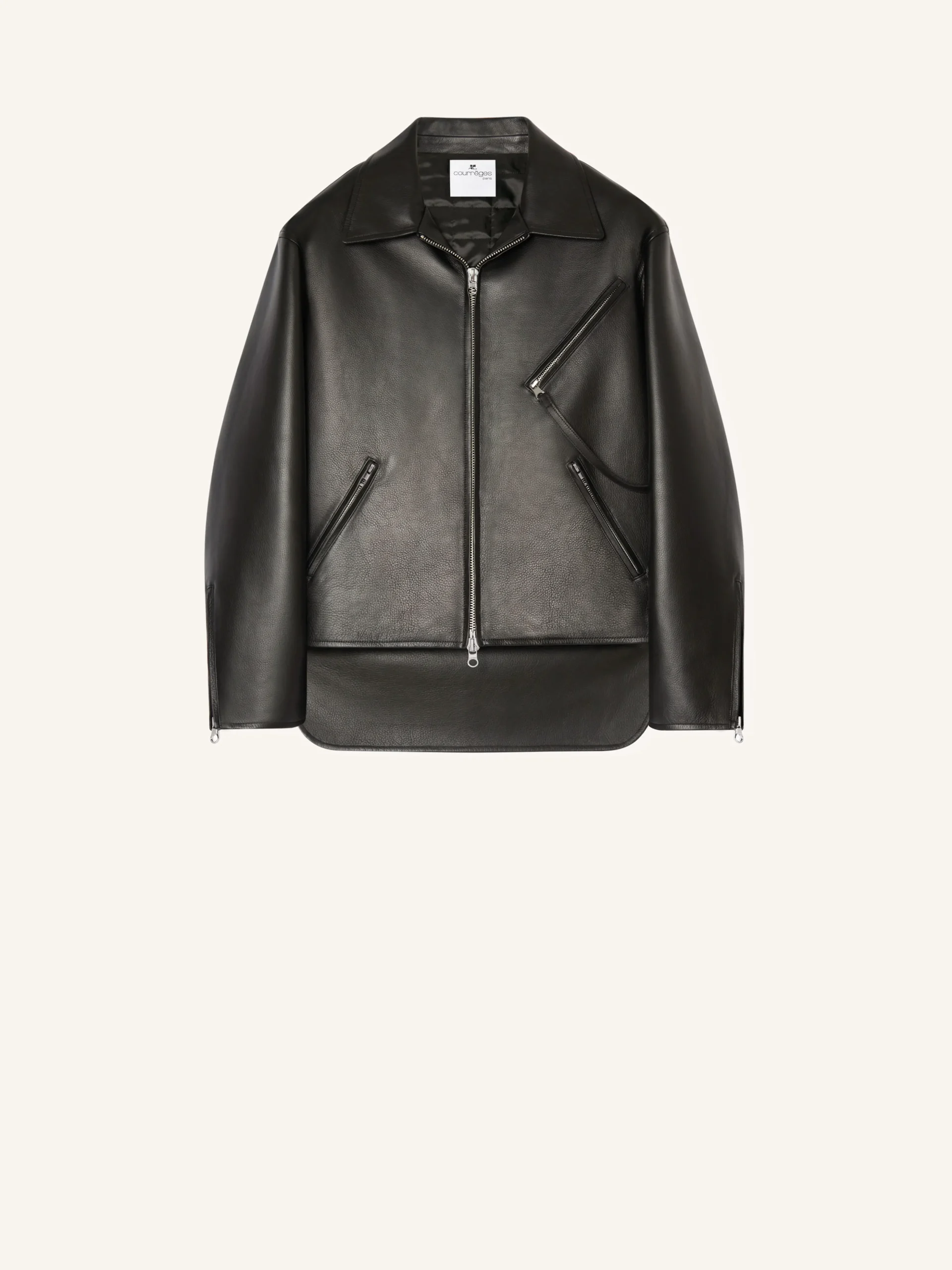 VESTE BIKER OVERSIZE EN CUIR